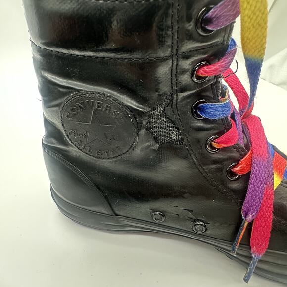 Womens Size 9 Converse Chuck Taylor All-Star Hi Black 7 1/2-inch Boots Pride - Picture 10 of 11